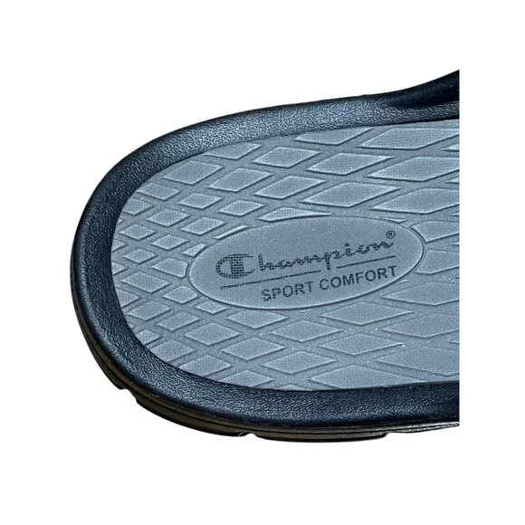 Champion Sport Comfort Slides Black/Gray Mens Size 15 Open Toe Sandals Non-Marki - Picture 3 of 10